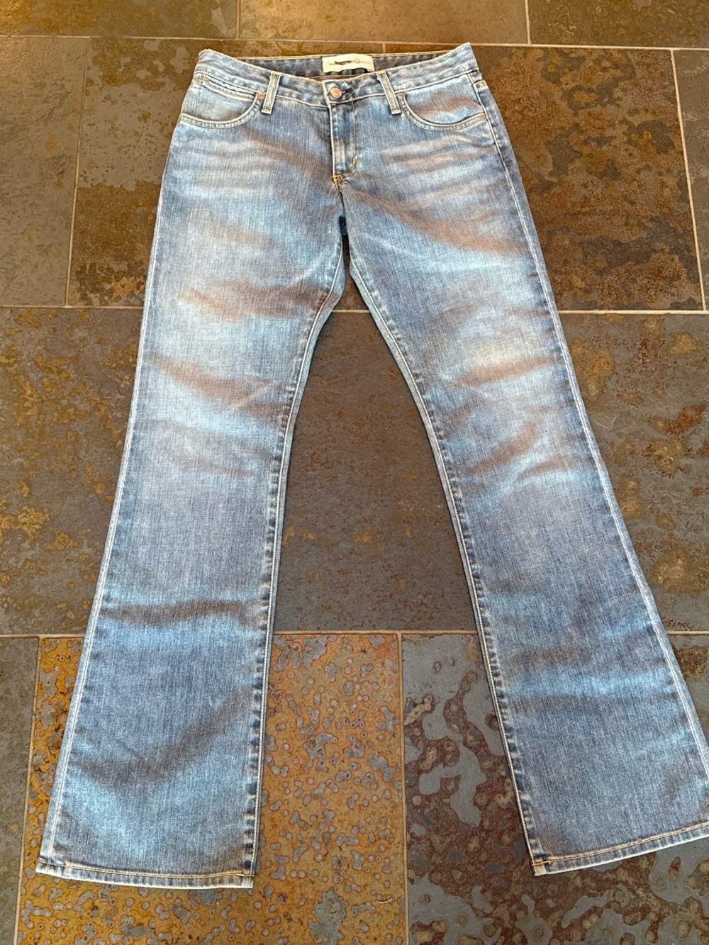 Vintage Y2K paper denim and cloth
 low rise boot cut light wash jeans